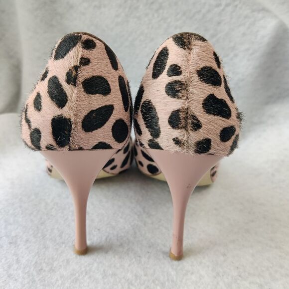 Pink Leopard Print Calfhair High Heels Stilettos BCBG Sz 7 - Picture 9 of 15